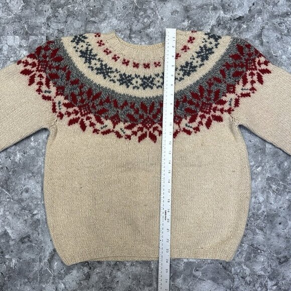 Vintage Eddie Bauer Womens Small Wool Blend Sweater Snowflake Holiday - Picture 5 of 5